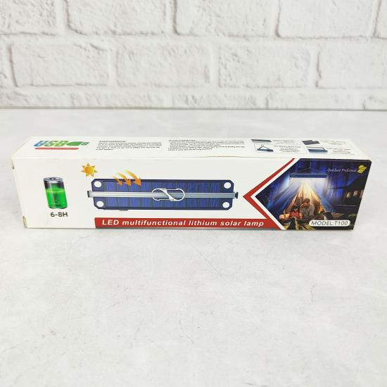 Фонарь кемпинговый 17,5*3,1*4,3см 28 led USB Type-C солнечная батарея 5 режимов подвес Fessle(1/100) - 1
