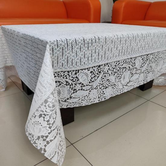 Клеенка ПВХ без основы ажурная 1,37*20 м 0,4 мм рис BZ-LA0686VP Марго Baizheng (1/2) - 1