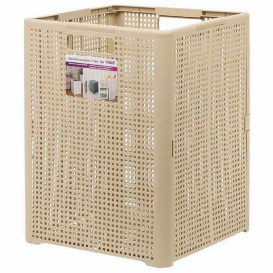Корзина пластиковая 50 л 450*335*340 мм складная латте Лофт Виолет (1/6) - 1