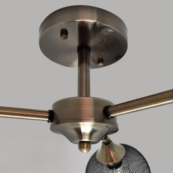 Светильник спот 3 плафона 60*26,5 см Е27 60Вт 12м2 плафон металл черный бронза Baizheng (1/4) - 1