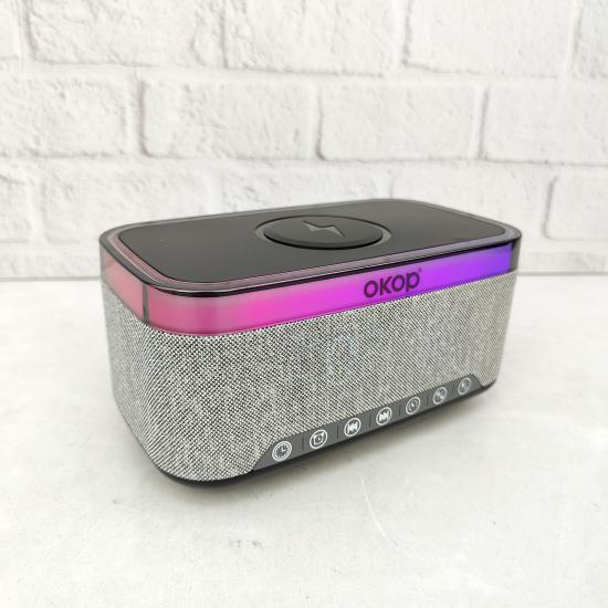 Часы электронные настольные с беспров заряд будильник FM Bluetooth LCD дисплей KR-559 Baizhen (1/24) - 1