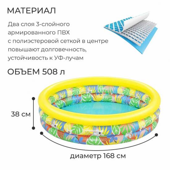 Бассейн надувной 168*38 см 508 л Jumbo Hippo Bestway (1/1) - 1