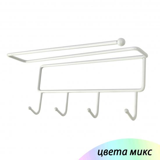 Держатель металлический 22*9.5*9 см для кухонных аксессуаров 4 крючка микс YL052 Baizheng (1/100) - 1
