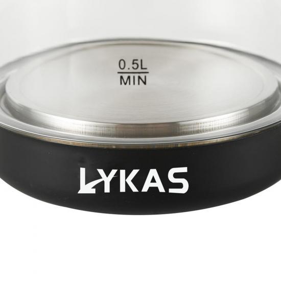 Чайник стеклянный электрический 2 л 1,8 кВт 58,5*39*57 см черный L-907 Lykas (1/12) - 1