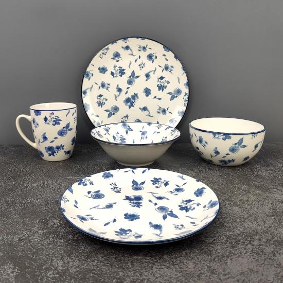 Салатник фарфоровый 17 см 600 мл Blue calico Коралл (1/12) - 1