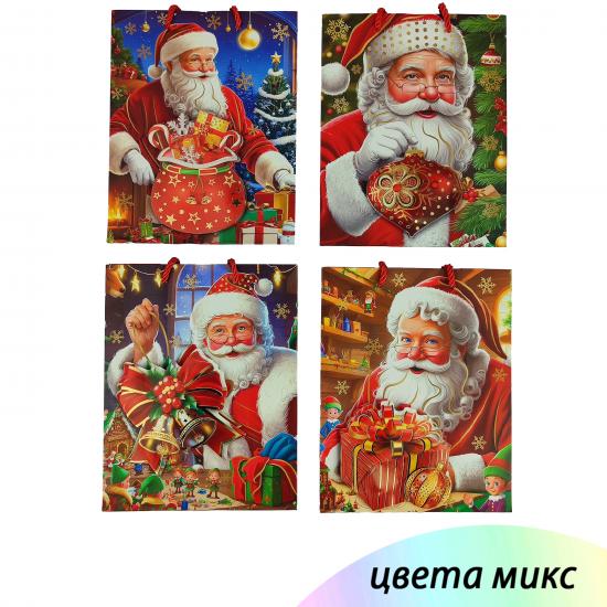 Пакет подарочный бумажный 26*32*10 см микс NP-4502 Baizheng (12/120) - 1