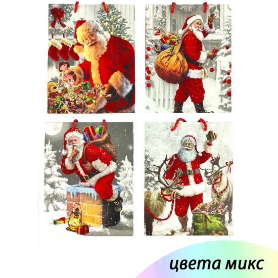 Пакет подарочный бумажный 18*23*10 см микс NP-4528 Baizheng (12/240) - 1