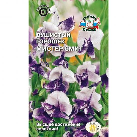 Душистый Горошек Мистер Смит фиолетово-лилово-белый 0,5г лиана до 2,5м ЦП СеДек (10) - 1