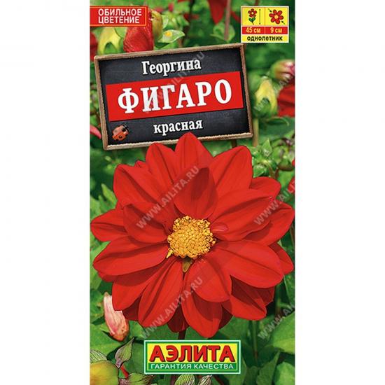 Георгин Фигаро махровая красная 7шт ЦП Аэлита (10) - 1