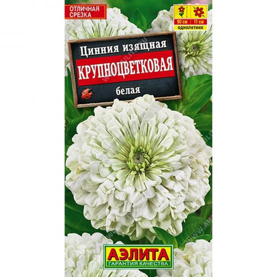 Цинния Крупноцветковая белая 0,3т ЦП Аэлита (10) - 1