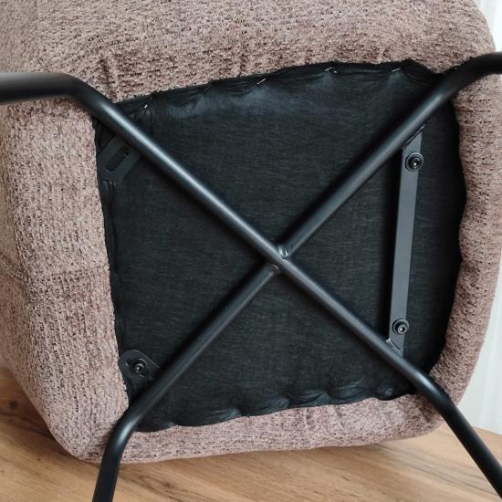 Стул металлический 57*64*86 см до 150 кг износостойкий текстиль коричнеый Baizheng (2/2) - 1