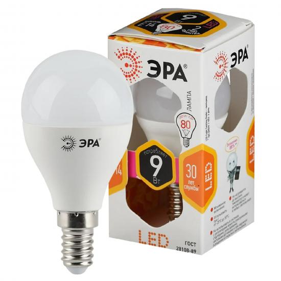 Лампа светодиодная  ЭРА LED smd P45-9w-827-E14 (10/100/3000) - 1