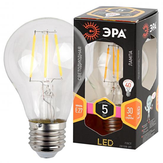Лампа светодиодная ЭРА F-LED A60-5W-827-E27 - 1