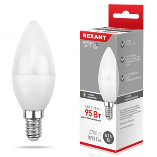 Лампа светодиодная E14 11,5 Вт 2700 K свеча 1093 лм Rexant (10/100) - 1