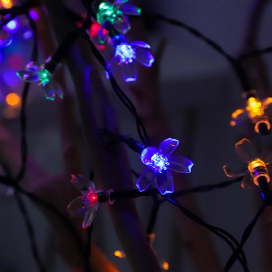 Гирлянда для улицы 40 led 8 м 8 режимов штекер солнечная батарея мультицвет Сакура Baizheng (1/50) - 1