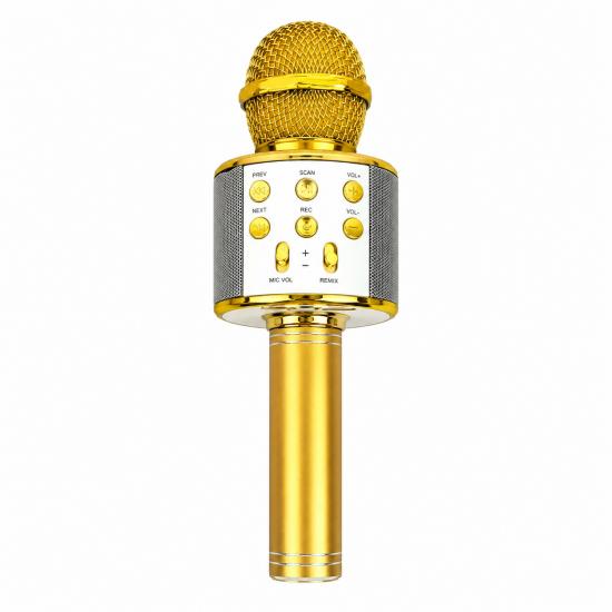 Караоке-микрофон беспроводной 5 Вт 22,5*7,5 см USB золото Baizheng(1/50) - 1