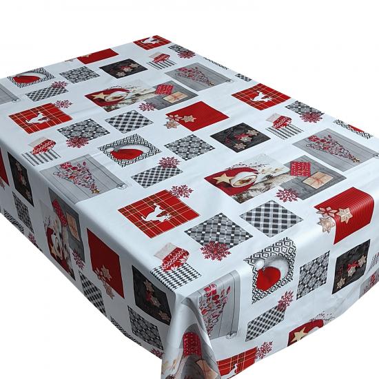 Скатерть ПВХ тканевая основа 137*140 см 0,02 см рис Новый год BZ-6297A LiteBuy (1/1) - 1