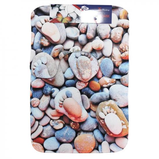 Коврик для ванной полиэстер 2 пр 60*90/60*45 см рис11 следы камни BZY0930 Baizheng (1/30) - 1