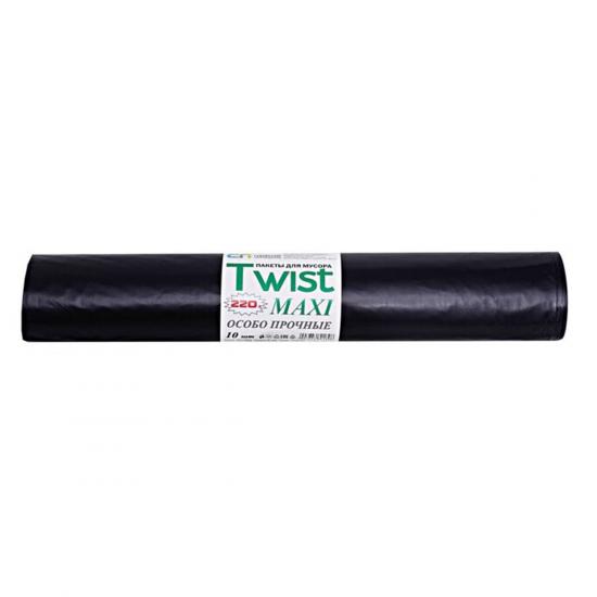 Пакет для мусора 220л 60мкм (900*1300) ПВД TWIST MAXI особопрочные в рулоне 10шт  /5/ - 1